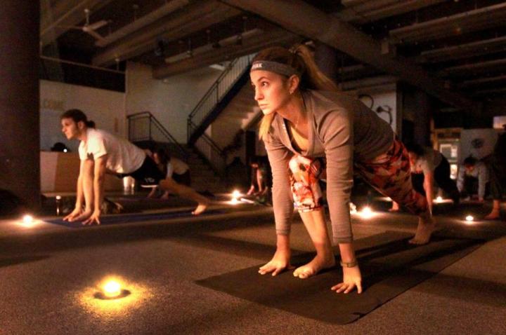 yoga by candlelight